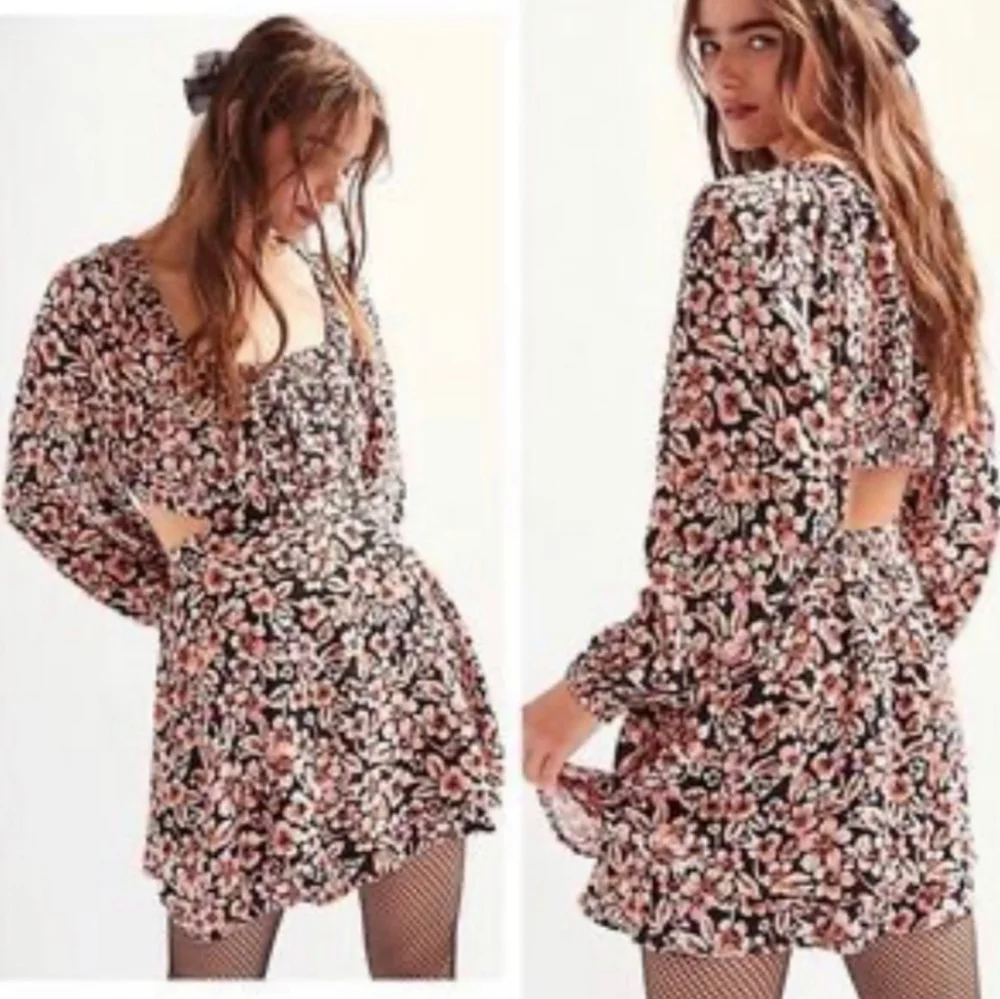 Free People cutout floral mini dress